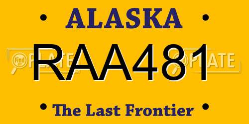 RAA481 Alaska License Plate