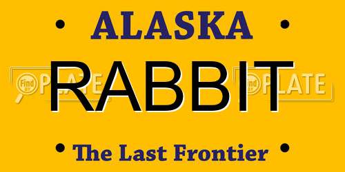 RABBIT Alaska License Plate