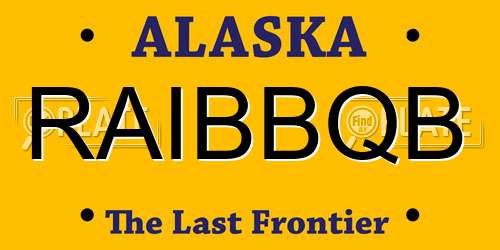 RAIBBQB Alaska License Plate