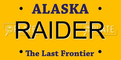 RAIDER Alaska License Plate