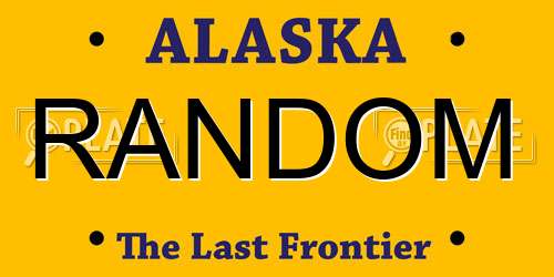 RANDOM Alaska License Plate