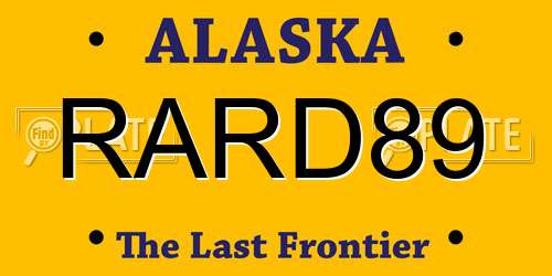 RARD89 Alaska License Plate