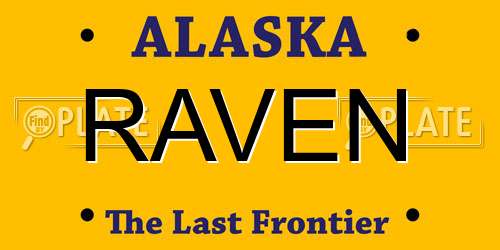 RAVEN Alaska License Plate