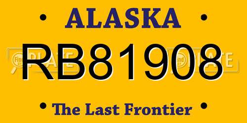 RB81908 Alaska License Plate