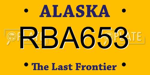 RBA653 Alaska License Plate