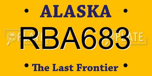 RBA683 Alaska License Plate