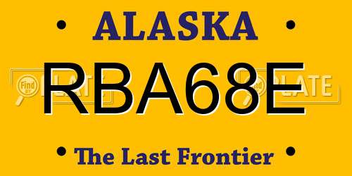 RBA68E Alaska License Plate