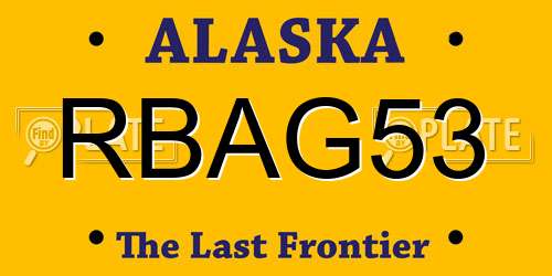 RBAG53 Alaska License Plate