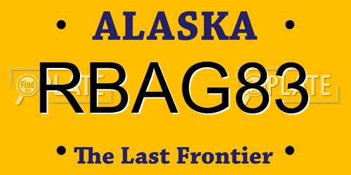 RBAG83 Alaska License Plate