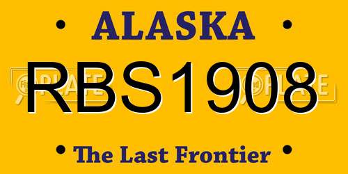 RBS1908 Alaska License Plate