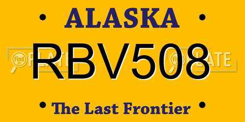 RBV508 Alaska License Plate