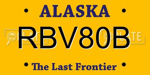 RBV80B Alaska License Plate
