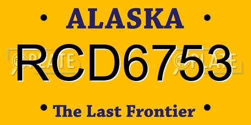RCD6753 Alaska License Plate
