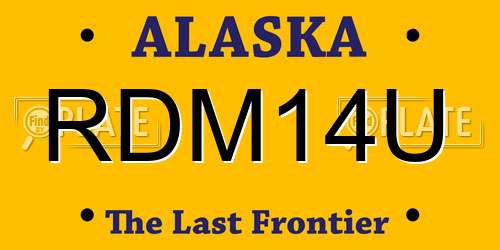 RDM14U Alaska License Plate