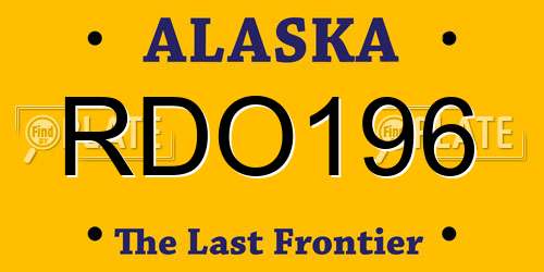 RDO196 Alaska License Plate