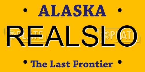REALSLO Alaska License Plate