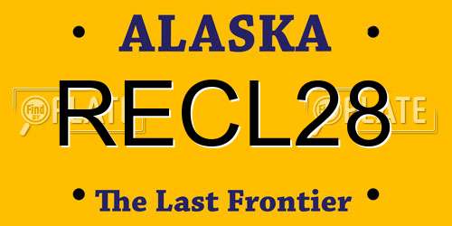 RECL28 Alaska License Plate