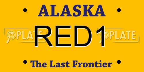 RED1 Alaska License Plate