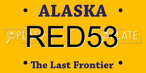 RED53 Alaska License Plate
