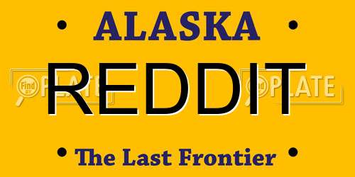 REDDIT Alaska License Plate