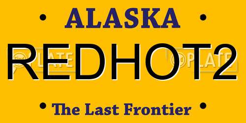 REDHOT2 Alaska License Plate
