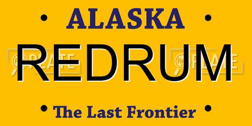 REDRUM Alaska License Plate