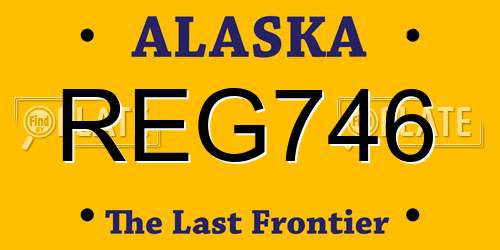 REG746 Alaska License Plate