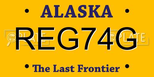 REG74G Alaska License Plate