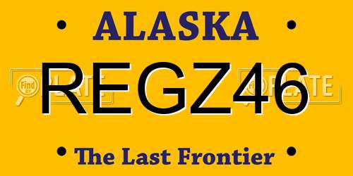 REGZ46 Alaska License Plate