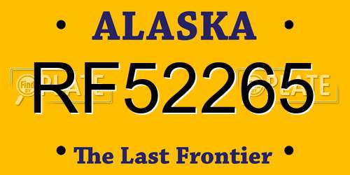 RF52265 Alaska License Plate