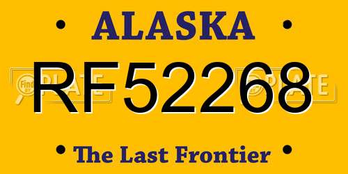 RF52268 Alaska License Plate