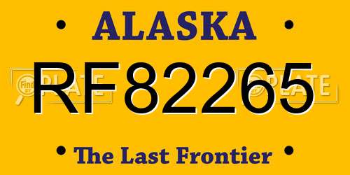 RF82265 Alaska License Plate