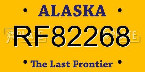 RF82268 Alaska License Plate