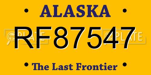 RF87547 Alaska License Plate