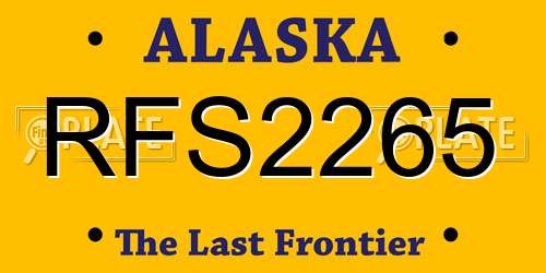 RFS2265 Alaska License Plate