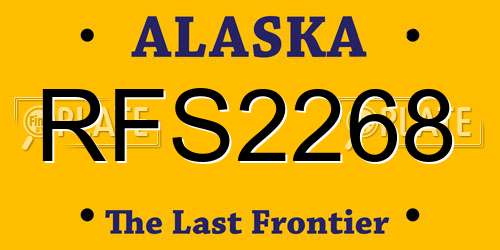 RFS2268 Alaska License Plate