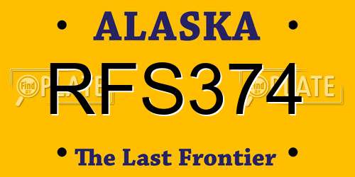 RFS374 Alaska License Plate