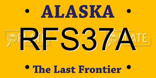 RFS37A Alaska License Plate