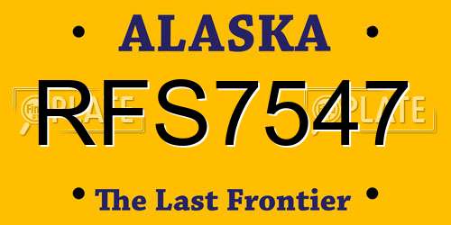 RFS7547 Alaska License Plate