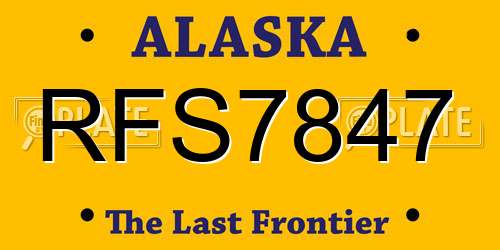 RFS7847 Alaska License Plate
