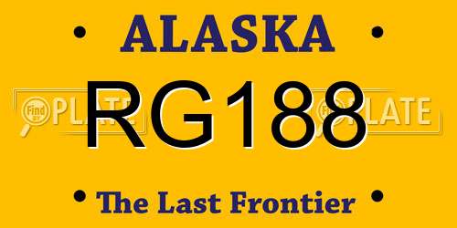 RG188 Alaska License Plate