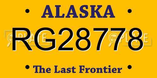 RG28778 Alaska License Plate