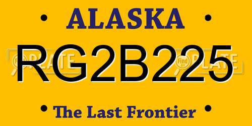 RG2B225 Alaska License Plate