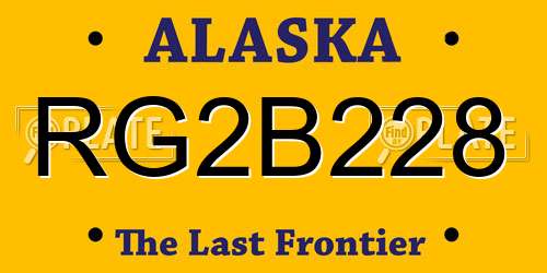 RG2B228 Alaska License Plate