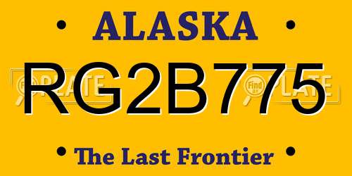 RG2B775 Alaska License Plate