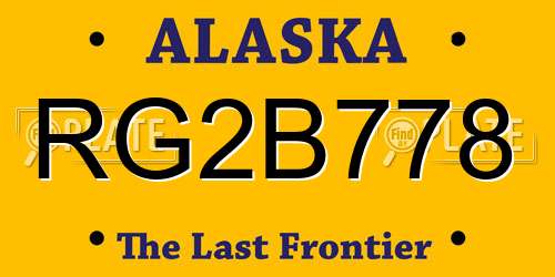 RG2B778 Alaska License Plate