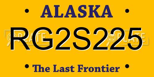 RG2S225 Alaska License Plate