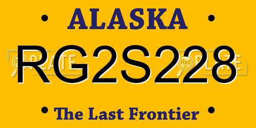 RG2S228 Alaska License Plate