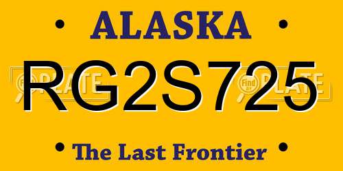 RG2S725 Alaska License Plate