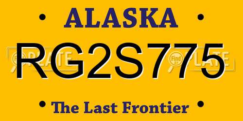 RG2S775 Alaska License Plate